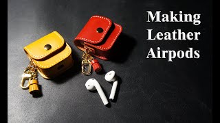 2 [leather craft] Making Apple AirPods leathercase / Free Pattern