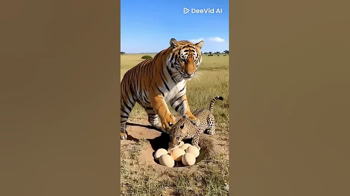 “A  baby lion is sneaking in to steal the eggs!”