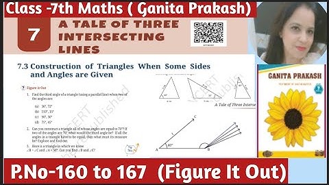 Class 7th Maths Ganita Prakash| Ch -7 A Tale Of Three Intersecting Lines| P. No-160 to167| Solutions