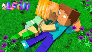 Minecraft Life of ALEX \& STEVE - FALLING IN LOVE... Minecraft