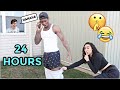 PANTSING MY BOYFRIEND FOR 24 HOURS! (prank)