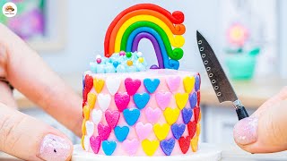 Lovely Rainbow Buttercream Cake🌈1000+ Miniature Rainbow Cake Ideas