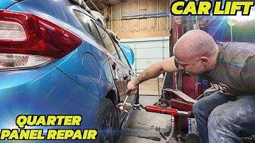 Copart Impreza Sport Quarter Panel Repair with a Car Lift!