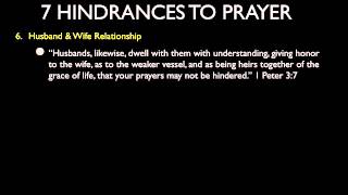 7 Hindrances to Prayer Part-3