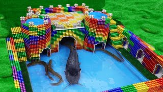 DIY-  How to build castle Octopus & catfish eel house from magnetic balls