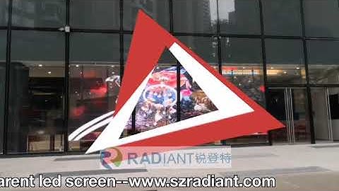 Radiant P3.9 transparent LED screen with installation instruction for glass window