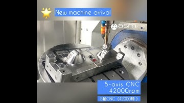 5 axis CNC machine with 42000rpm arriving in ASM for injection molding machinnig