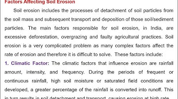 Introduction and Concept of Soil Erosion:Soil and Water Conservation Engineering