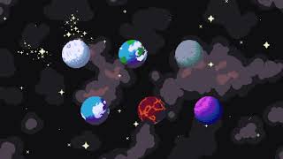 Animated pixel art planets