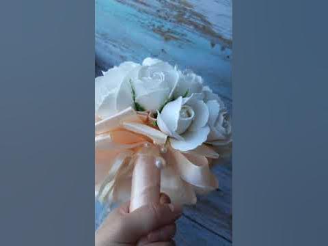 Свадебный букет из мыльных роз. - YouTube