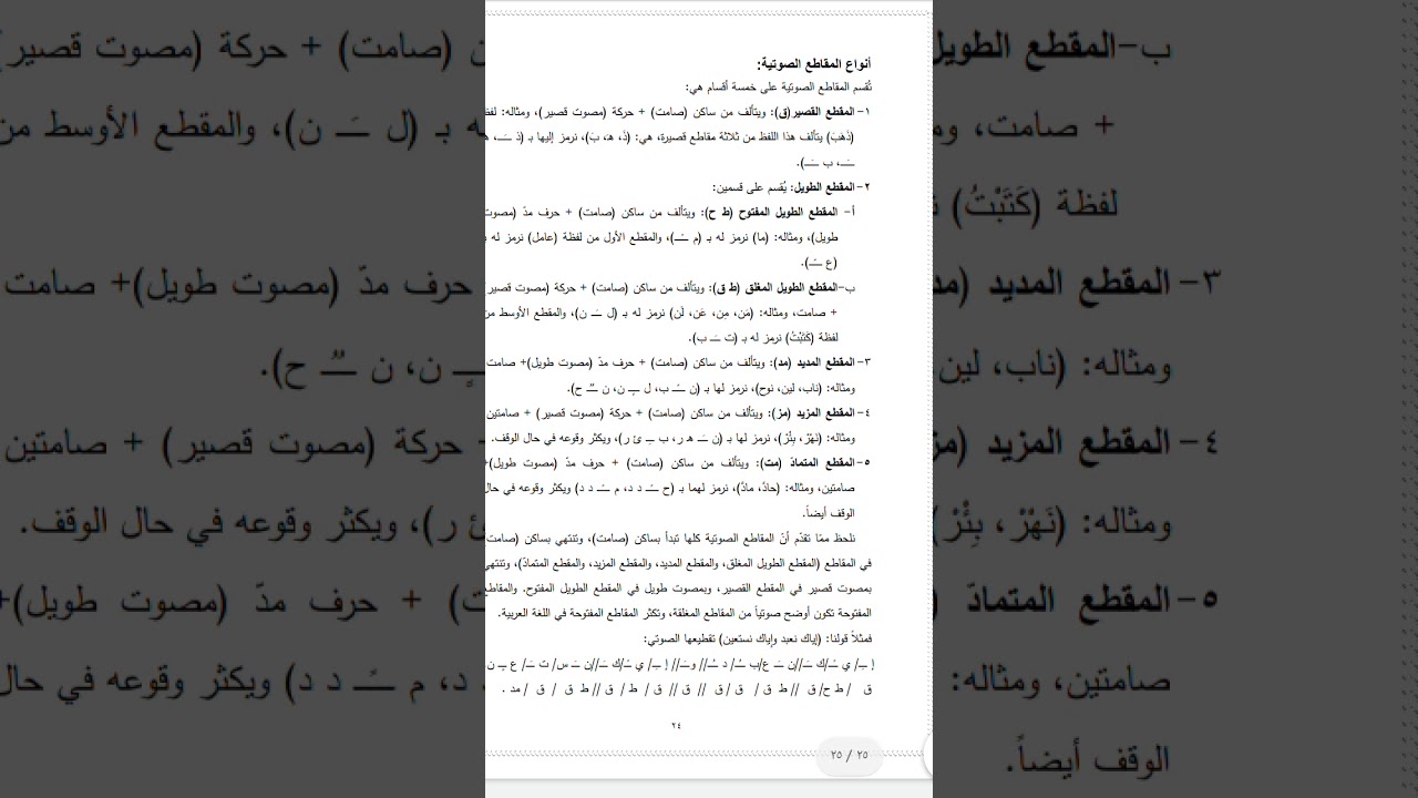 محاضرة في علم الأصوات (المقطع الصوتي).