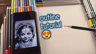 Radha ji sketch outline😍 || sketch drawing tutorial || easy sketch ||