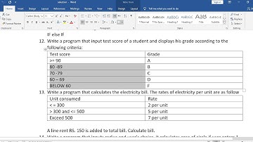 Selection 12. Find Grade of student based on marks