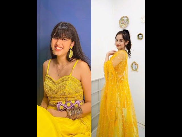 Riva arora and jannat zubair similar dress colour #shorts