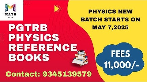 PG TRB PHYSICS REFFERENCE BOOKS |PHYSICS NEW BATCH STARTS ON MAY 7,2025