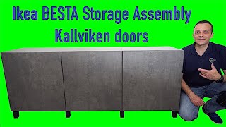 Ikea BESTA Storage combination assembly with Kallviken doors