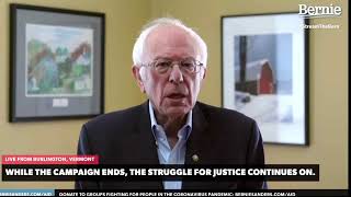 Bernie Sanders speaks after suspending 2020 presidential campaign