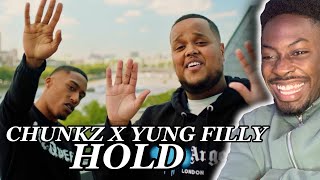 AMERICAN REACTS TO UK RAPPERS | CHUNKZ X YUNG FILLY - HOLD [Music Video] | REACTION!!!