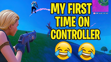 My FIRST TIME Playing Fortnite PC on CONTROLLER 😭 I Can’t Aim!