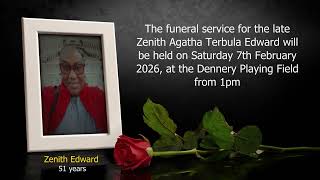 Death Announcement of Zenith Edward [English]