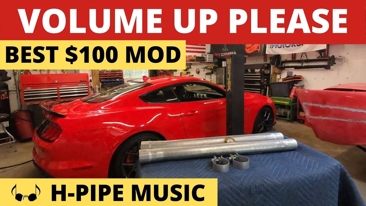 2020 Mustang GT H Pipe Exhaust Before and After Resonator Delete YouTube