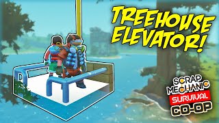 We Built a Treehouse ELEVATOR + Component Kit Competition! (Scrap Mechanic Co-op Survival Ep.15)