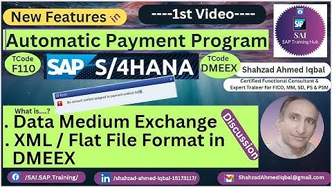1. Automatic Payment Program SAP S4 HANA| Data Medium Exchange file format| 3 Data Structures in DME