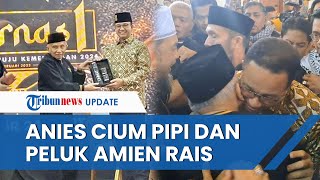 Momen Anies Baswedan dan Amien Rais Cipika-cipiki hingga Pelukan saat Tiba di Rakernas Partai Ummat