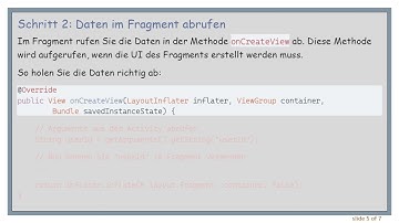 Wie man Daten von einer Activity an ein Fragment in Android übergibt