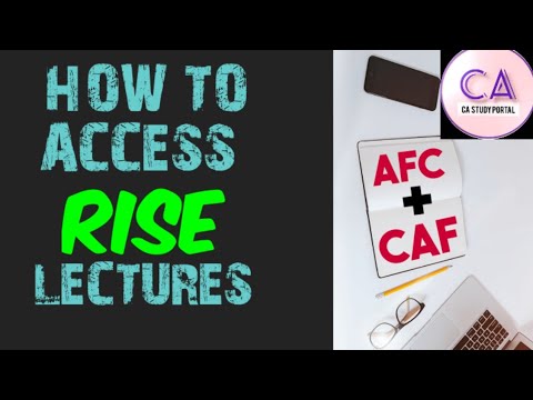 HOW TO ACCESS RISE LECTURES || AFC + CAF || STEP BY STEP GUIDANCE
