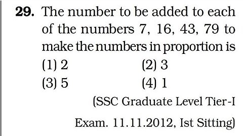 The number to be added to each of the numbers 7, 16, 43, 79 to make the numbers in proportion is ..