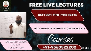 LEC.1.  Solid State Physics || Condensed Matter physics || CSIR NET || JEST || TIFR || Physics