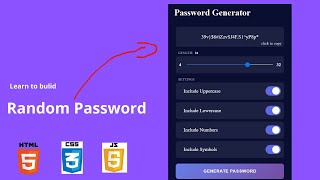 Random Password Generator in HTML CSS & JAVASCRIPT | Password Generator in JAVASCRIPT