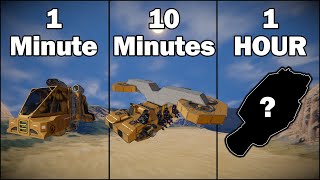 Building a TRANSPORT Ship in 1 Minute, 10 Minutes, and 1 Hour!  Space Engineers Challenge