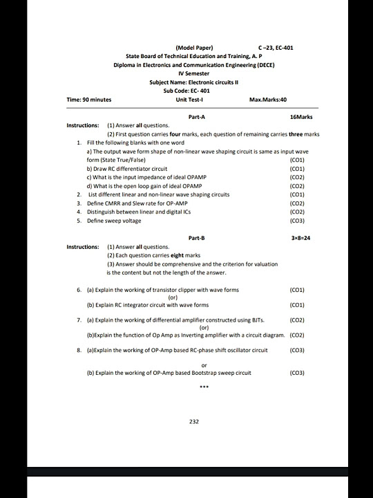 ap diploma C23 ECE 4th sem electronic circuits 2 important questions| # ...