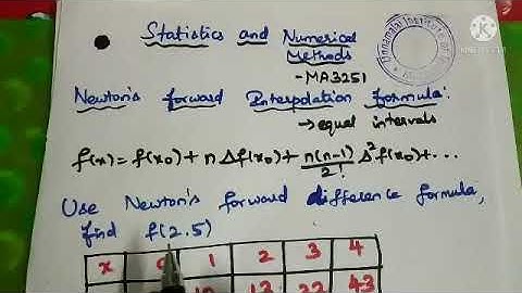 sem II | Statistics and Numerical methods| MA3251| #Newtons forward interpolation formula