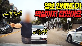 16741회. 20대 여성 운전자 교차로에서 차로변경해오는거 양보 안해줬다가 50 대 남성분한테 멱살잡혔습니다