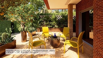 🌿 Private Patio Design in Spain | Revit + D5 Render | Mediterranean Landscape Architecture