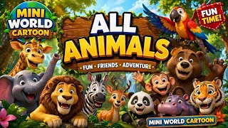 "All Animals Introduction 🐘🐯 | 50+ Jungle Animals Cartoon | Kids Learning Video"#trending #cartoon 