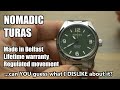 Nomadic turas 914  belfast made expedition watch with a regulated movement and lifetime warranty