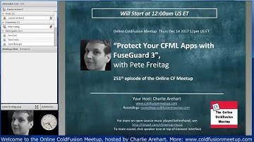 "Protect your CFML Apps with FuseGuard 3", with Pete Freitag--CFMeetup #251