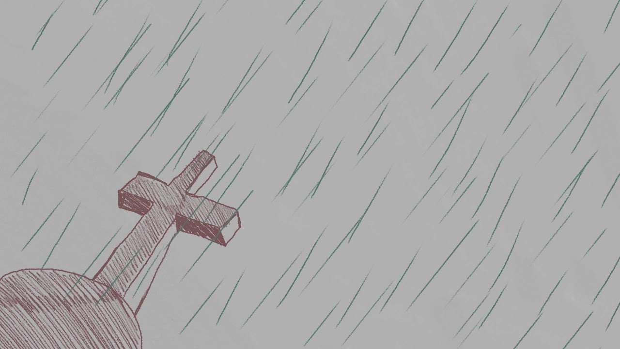 rain lightning with grave