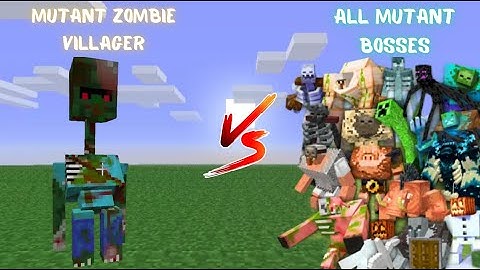 Mutant Zombie Villager VS All Mutant Bosses | Minecraft Mob Battle