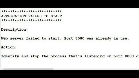 Resolve Web server failed to start. Port 8080 was already in use ||SPRING BOOT