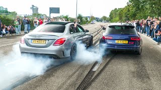 CRAZY MODIFIED Cars Leaving Carshow - BURNOUTS! POLICE DOESN'T CARE..