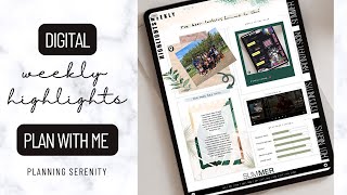 DIGITAL PLAN WITH ME | WEEKLY HIGHLIGHTS PAGE | PLAN WITH ME IN GOODNOTES | AUGUST CURRENTLY IDEAS