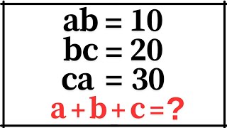 Math Olympiad Brain-Buster 🔥 | ab=10, bc=20, ca=30 | Solve Step by Step