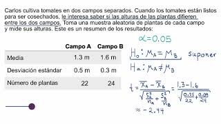 Prueba t de dos muestras para diferencia de medias | Khan Academy en Español