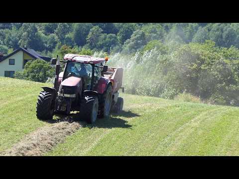 Hay Harvesting in the Hills with Case IH, Zetor and New Holland Tractors at RD Terchová