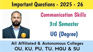 Communicatievaardigheden Belangrijke vragen 2025-26 BA Bcom BSc BBA 3e III Sem Imp OU KU TU PU MG...